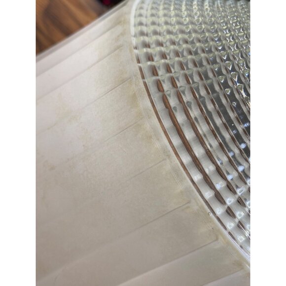 Vintage White and Clear Glass Pendant Light Fixture Globe Shade National Home La - Picture 6 of 10